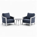 Ensemble de fauteuils et table en aluminium, bleu et gris
