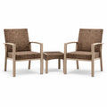 Ensemble de Fauteuils et Table en Résine Tressée Marron