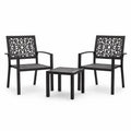 Ensemble de Mobilier de Jardin en Aluminium Noir avec Motif Ajouré