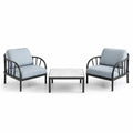Ensemble de mobilier d'extérieur en métal avec table basse en céramique