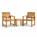 Ensemble de mobilier en bois d'acacia avec 2 fauteuils et table