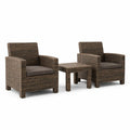 Ensemble de Mobilier d'Extérieur en Rotin Synthétique Marron avec Coussins