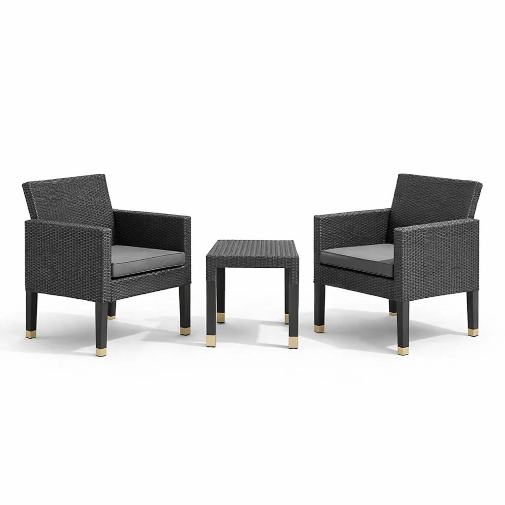 Ensemble de Mobilier de Jardin en Rotin synthétique Noir