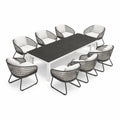 Ensemble de Salle à Manger Extérieur 8 Places Aluminium et Résine Tressée