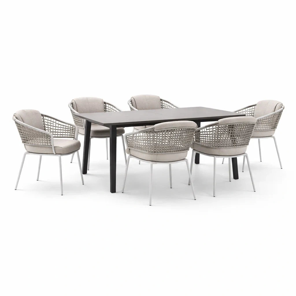 Ensemble de salle à manger extérieur en aluminium et polypropylène