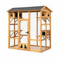 Enclos pour Chats en Bois et Acier avec Plates-formes