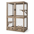 Enclos pour chats en bois et métal 120x65x180 cm