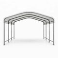 Abri Voiture en Métal Galvanisé Argenté 6m x 3m