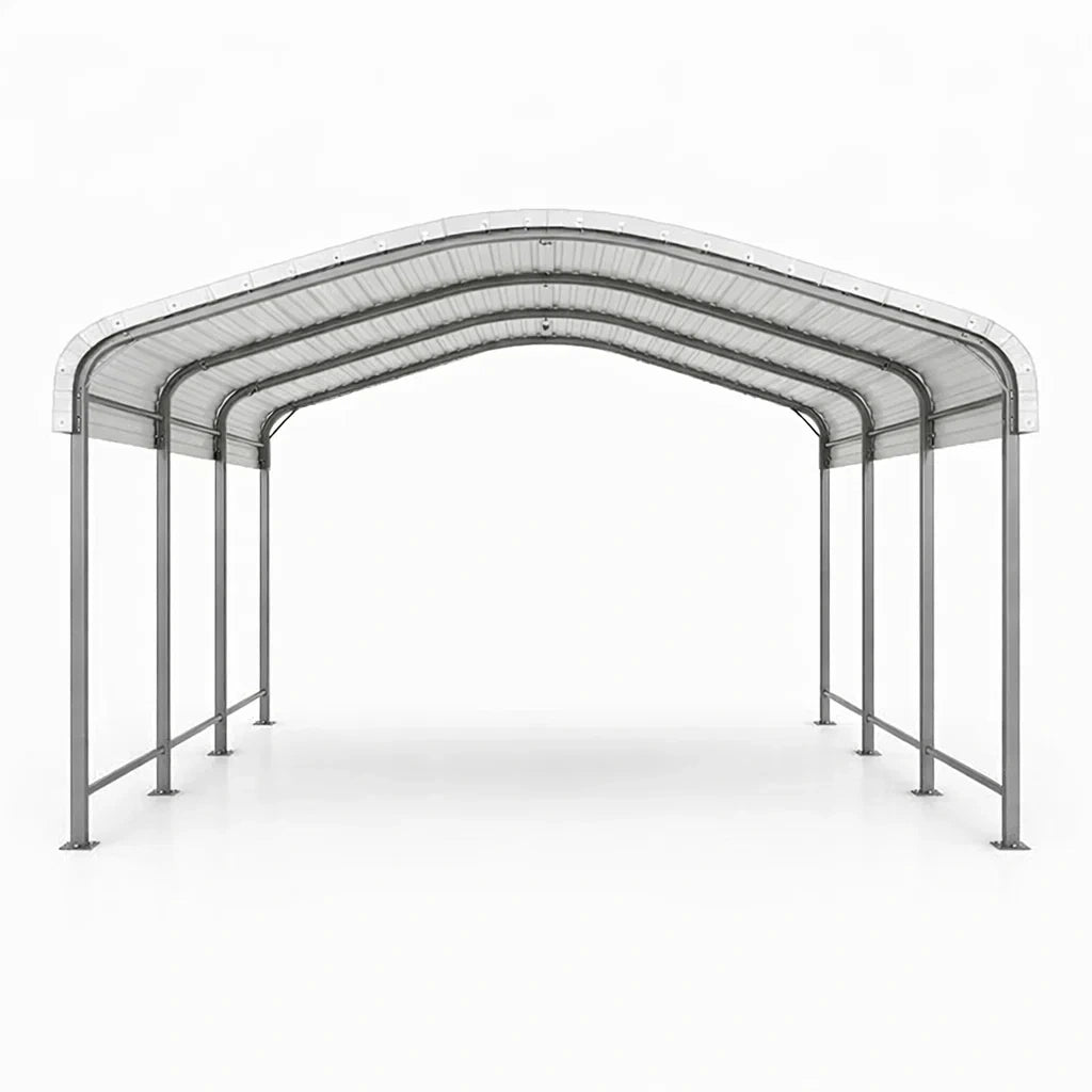 Abri Voiture en Métal Galvanisé Argenté 6m x 3m