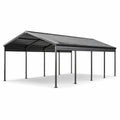 Abri Voiture Métal Gris 600x300 cm
