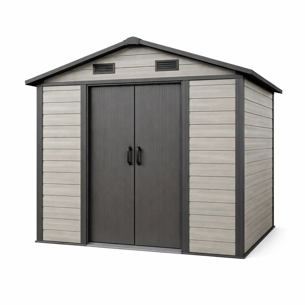 Abri de jardin en plastique avec cadre en acier 327x223x252 cm