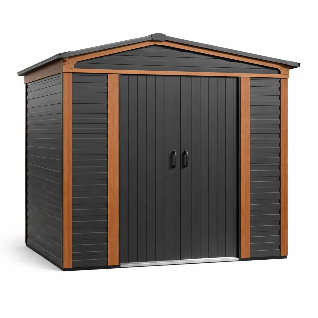 Abri de jardin en plastique avec accents bois 185x152x226 cm