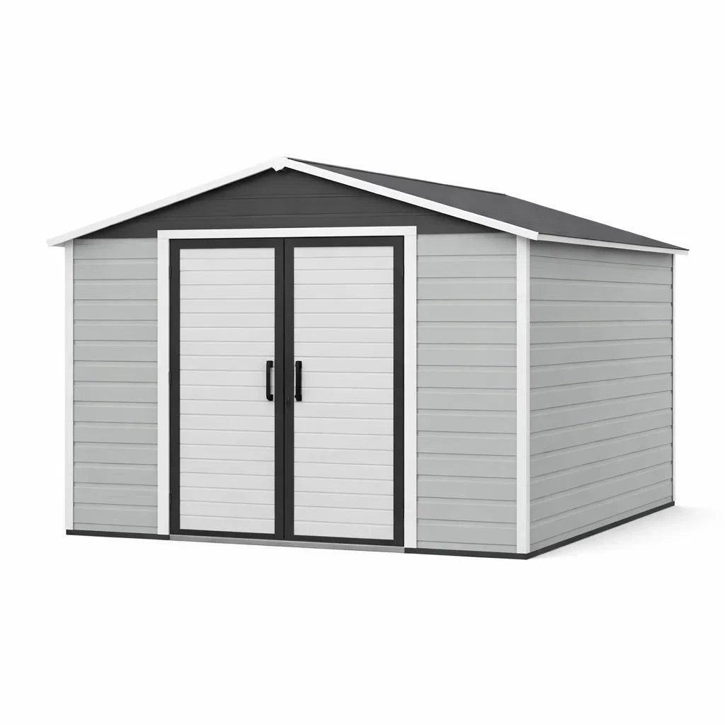 Abri de jardin en plastique gris 3,5 x 3,2 x 2,1 m