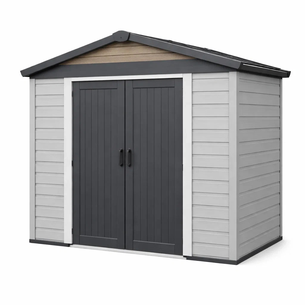 Abri de jardin en plastique gris foncé 200x150x180 cm