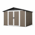 Abri de jardin en résine Marron avec double porte 320x230 cm