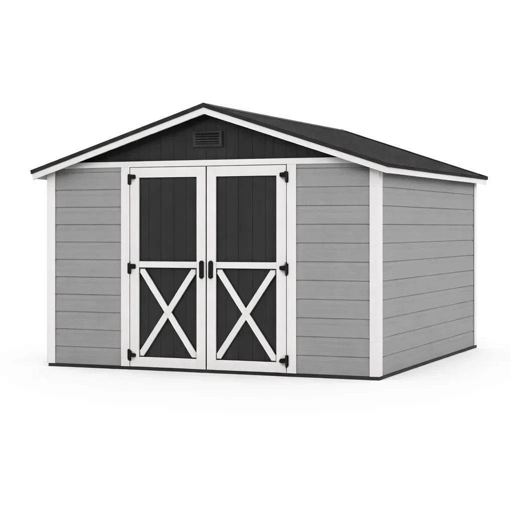 Abri de jardin en résine Gris/Noir 3x2.5m