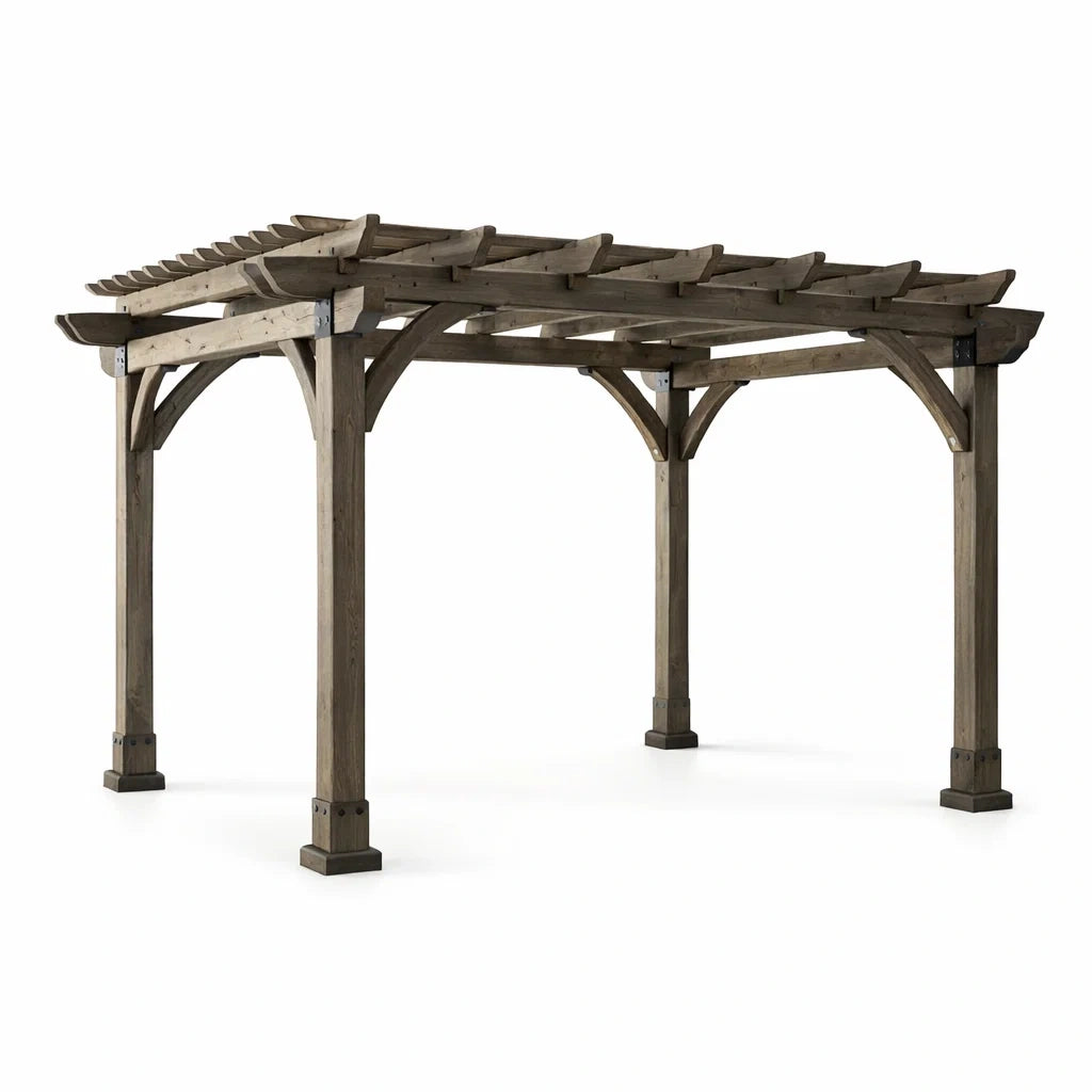 Pergola de jardin en bois marron 3m x 3m