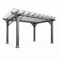 Pergola de jardin en aluminium gris et blanc 3m x 3m