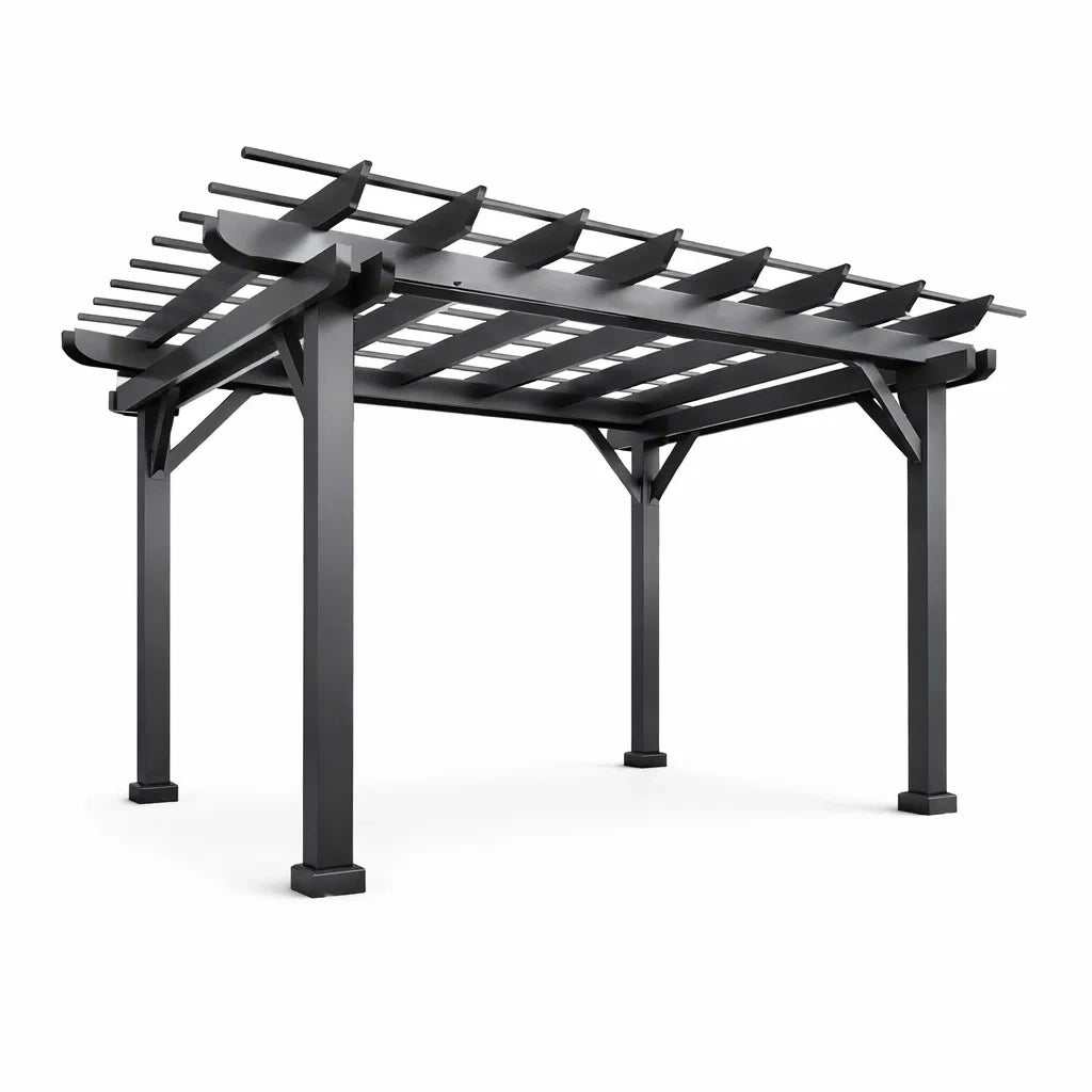 Pergola de jardin en aluminium noire 3x3 m