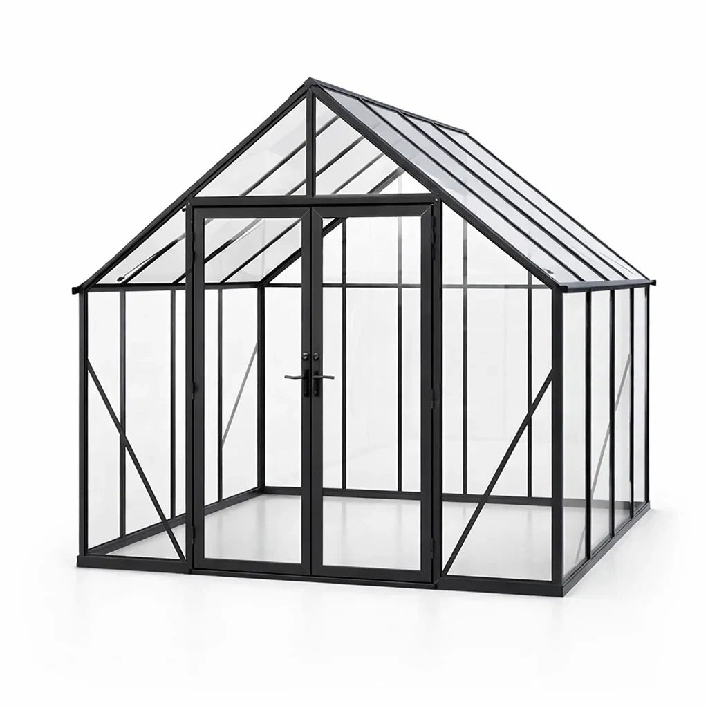 Serre en Aluminium avec Verre Trempé 8mm Noir 250x200x220cm