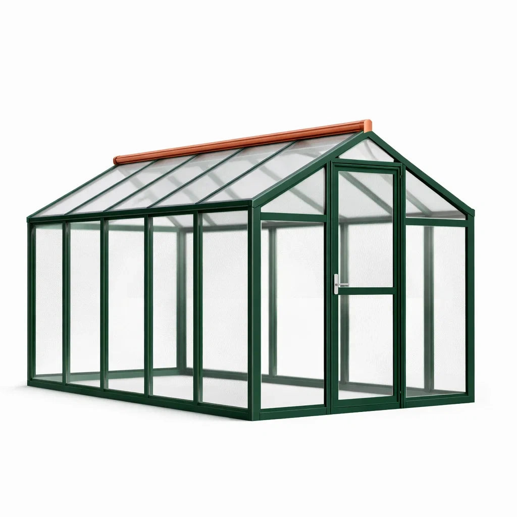 Serre en Verre Trempé et Aluminium Vert 300x200x220cm
